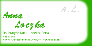 anna loczka business card